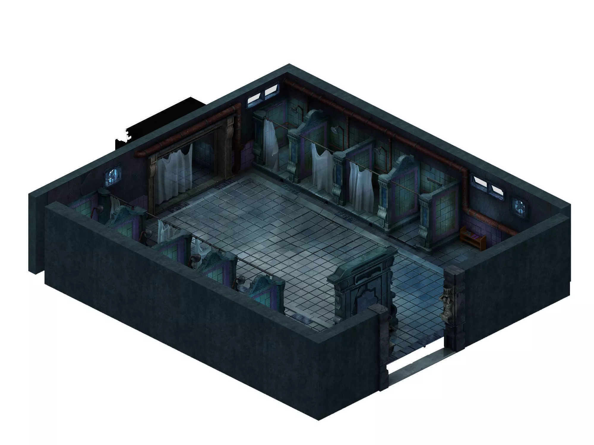 Church Hospital - Washroom 01 3D model_0