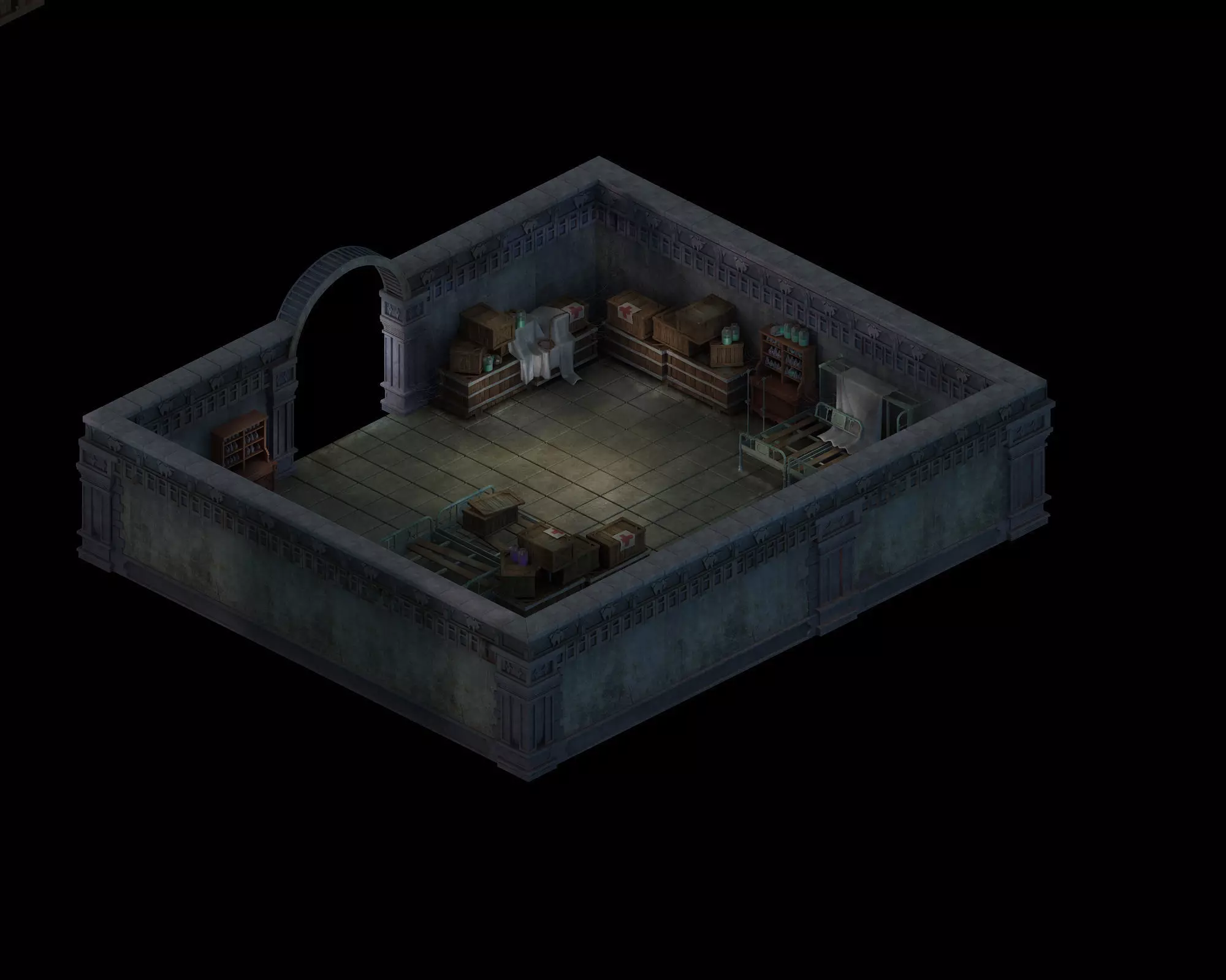 Church Hospital - Storage Room 01 3D model_0