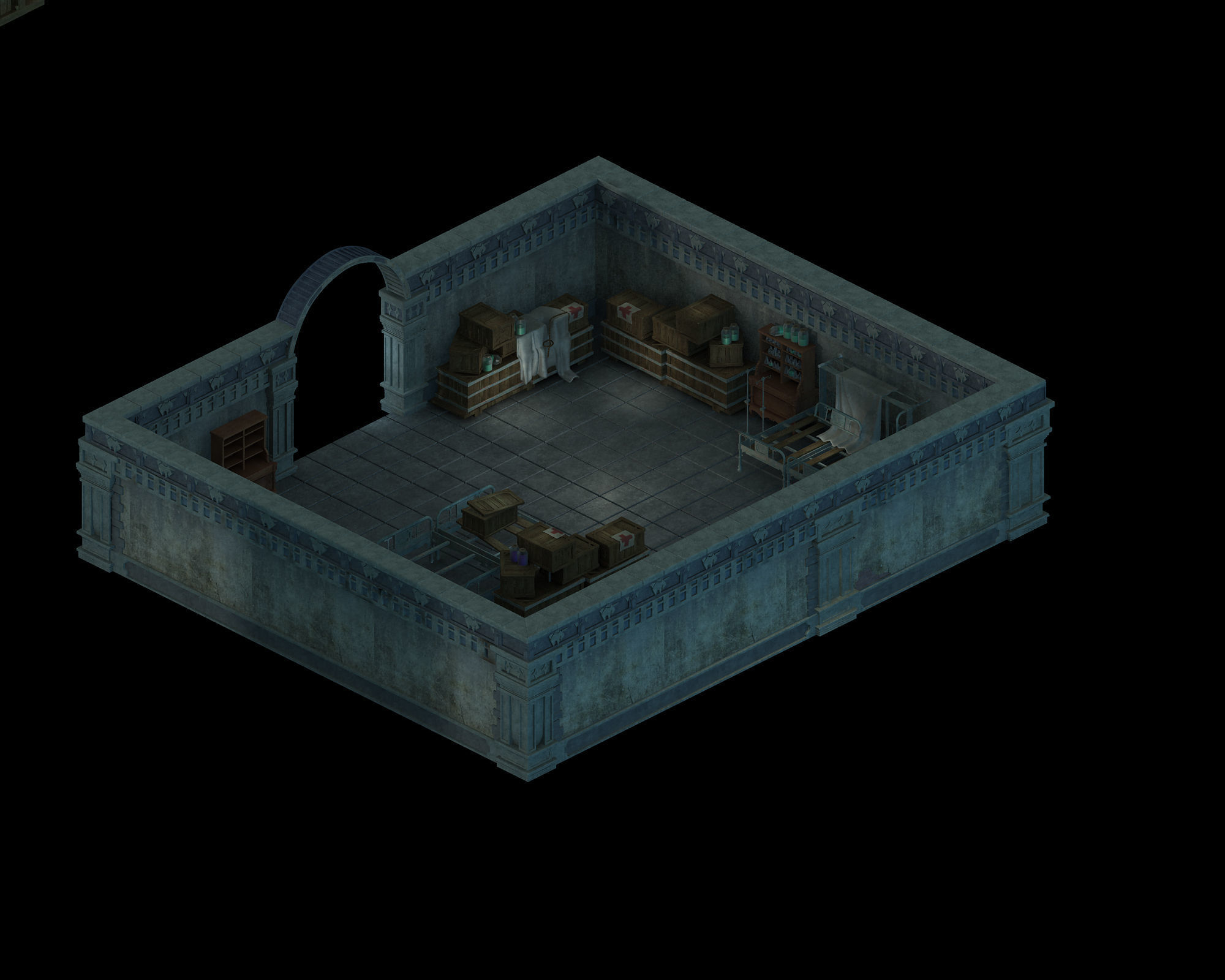 Church Hospital - Storage Room 01 3D model_1