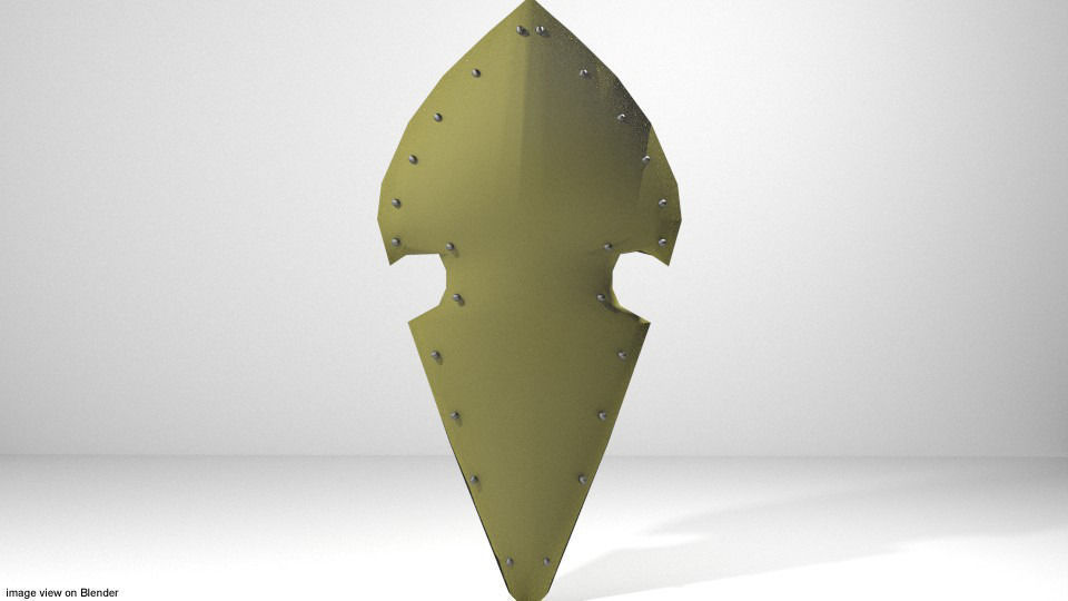 Personal Armor Shield - Medieval Elven 3D model_1