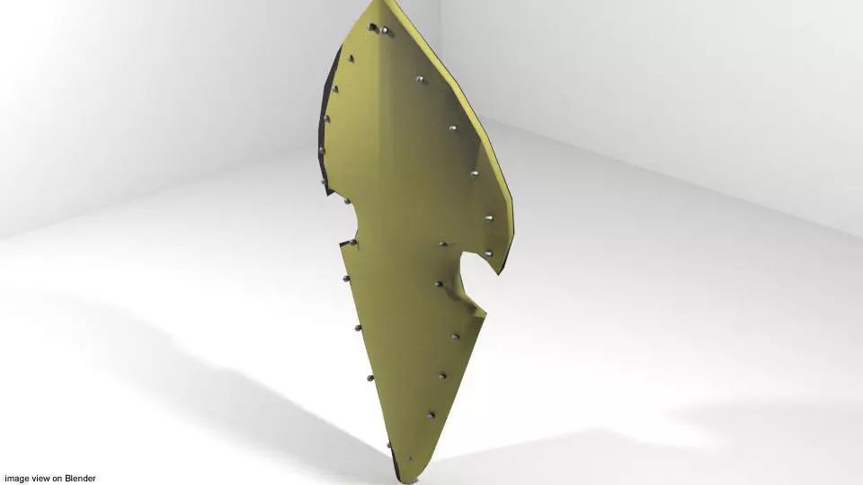 Personal Armor Shield - Medieval Elven 3D model_0