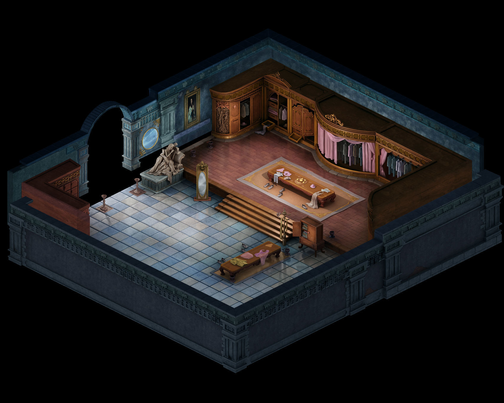 Church Hospital - Dressing Room 01 3D model_1