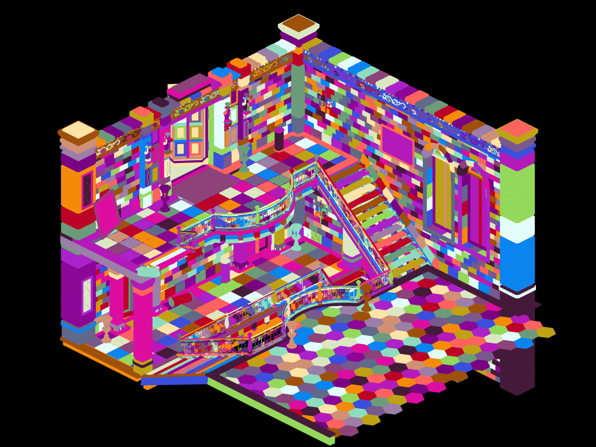 Church Hospital - Stairs 01 3D model_2