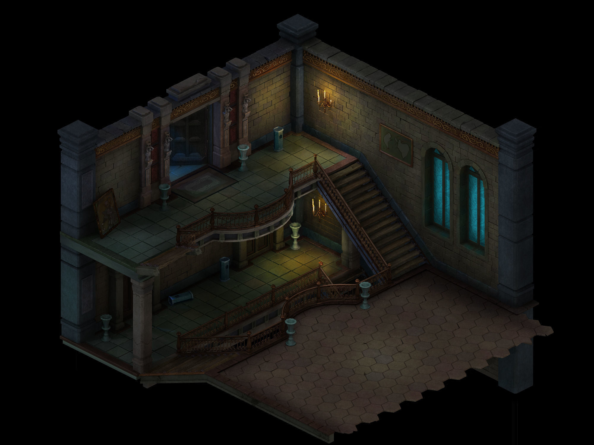 Church Hospital - Stairs 01 3D model_1