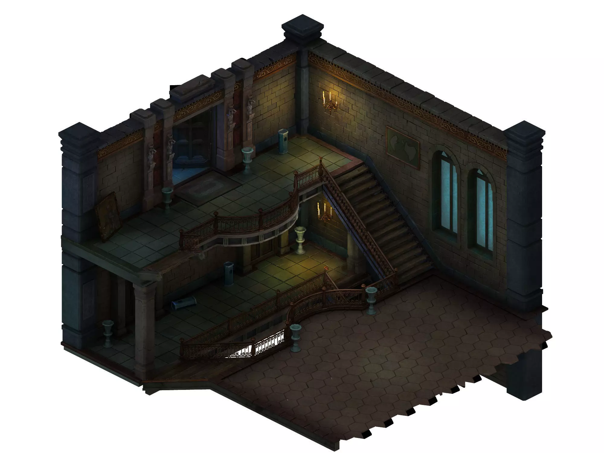 Church Hospital - Stairs 01 3D model_0