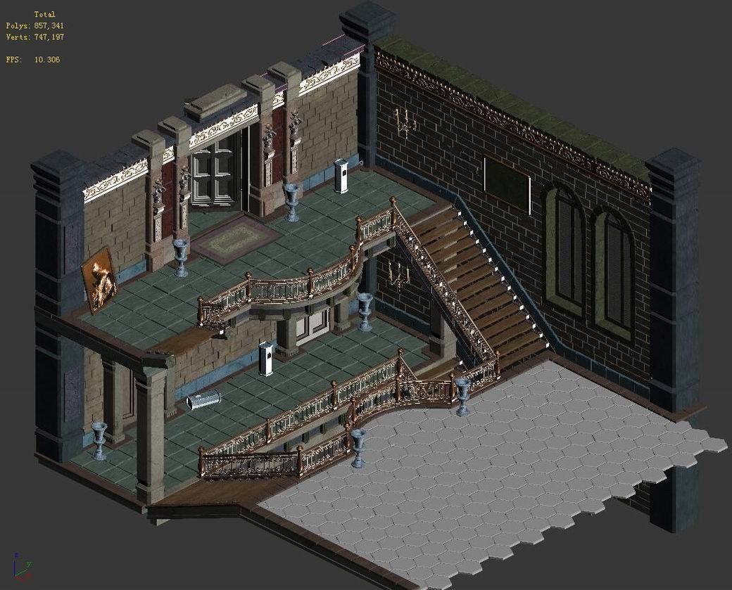 Church Hospital - Stairs 01 3D model_5