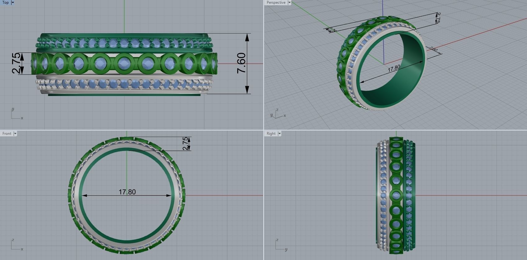 Luxury Wedding Ring 3D Print Model 3D print model_9