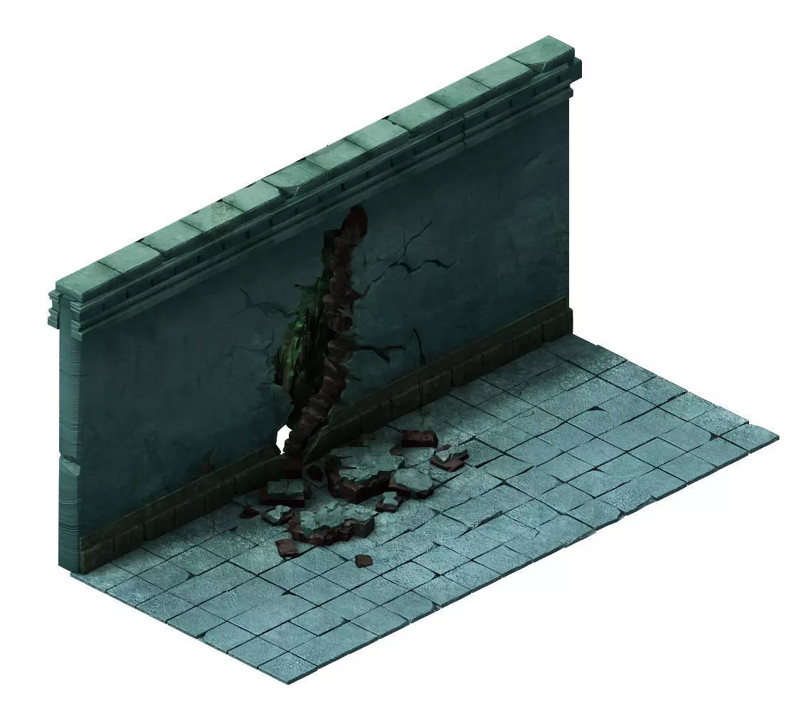 Church Hospital - Wall Break 02 3D model_0