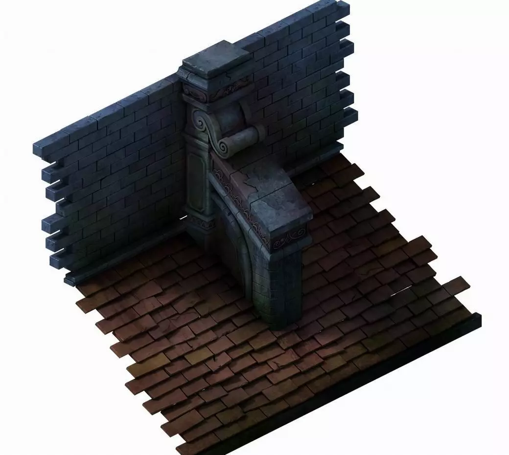 Church Hospital - Roof Decoration 01 3D model_0