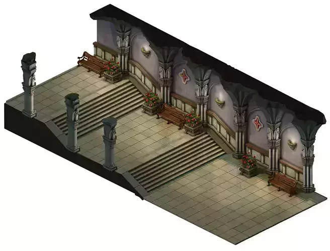 Church Hospital - Corridor Vestibule 3D model
