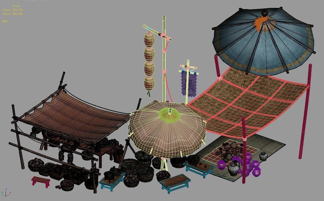 Street vendors - East City vendors 03 3D model_2