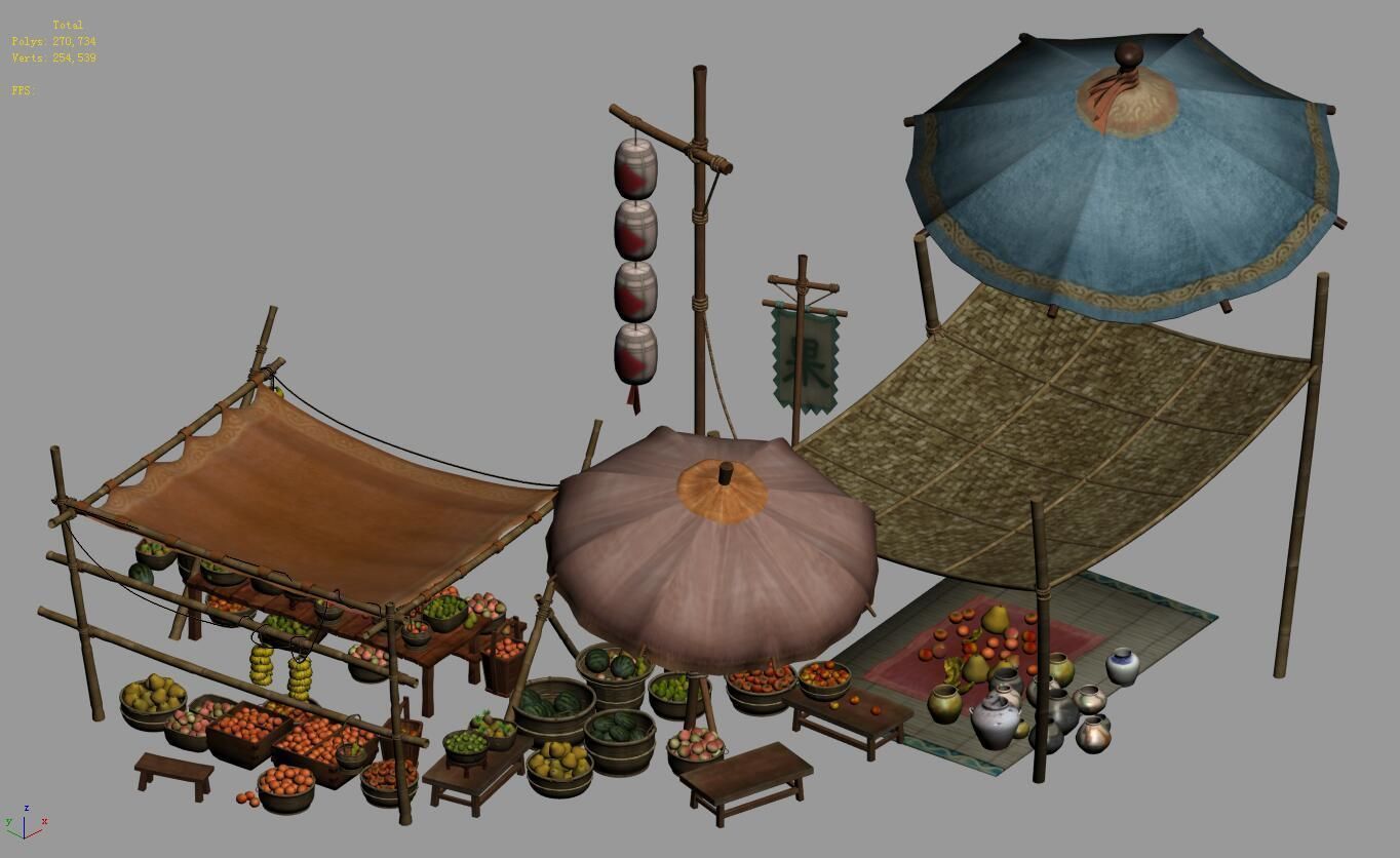 Street vendors - East City vendors 03 3D model_1