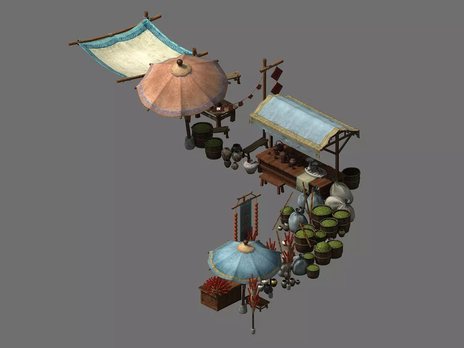 Street vendors - East City vendors 04 3D model_0