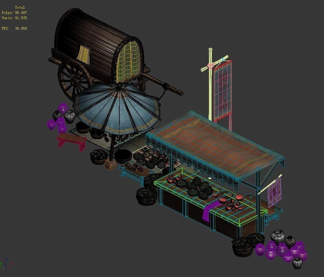 Street vendors - East City vendors 05 3D model_2