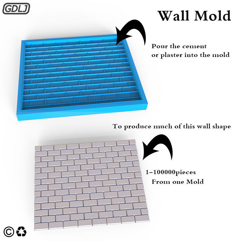 Wall Mold - Diorama Buildings 3D print model_4