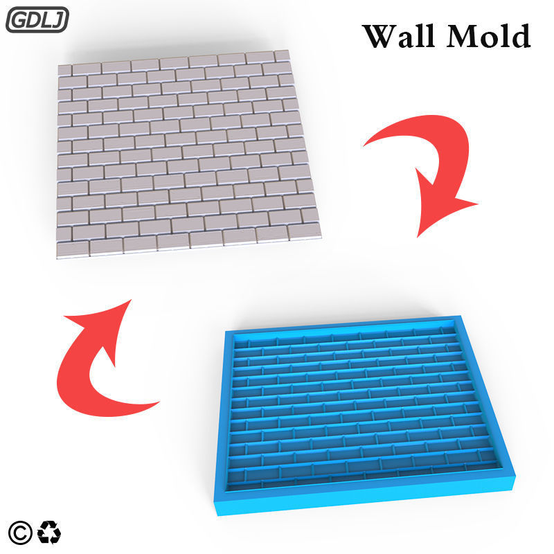 Wall Mold - Diorama Buildings 3D print model_1