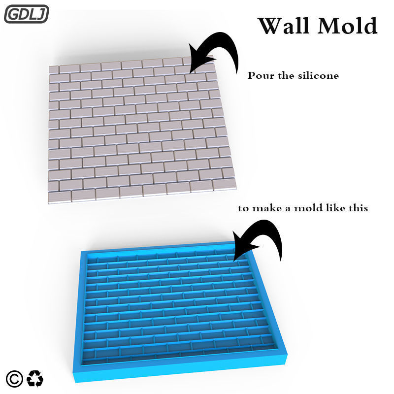 Wall Mold - Diorama Buildings 3D print model_3