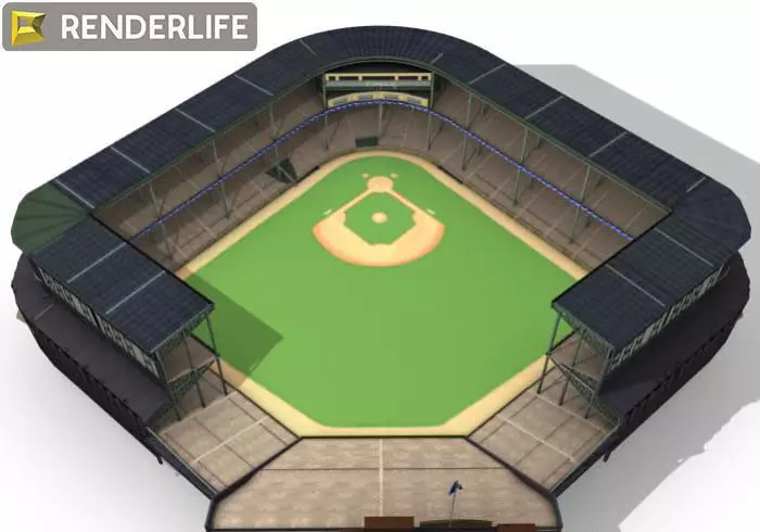Baseball stadium interior 3D model