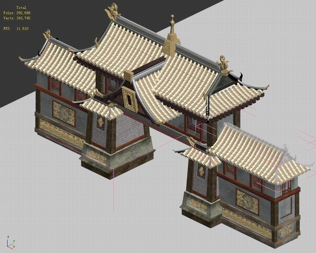 Capital city planning - city gate 3D model_1