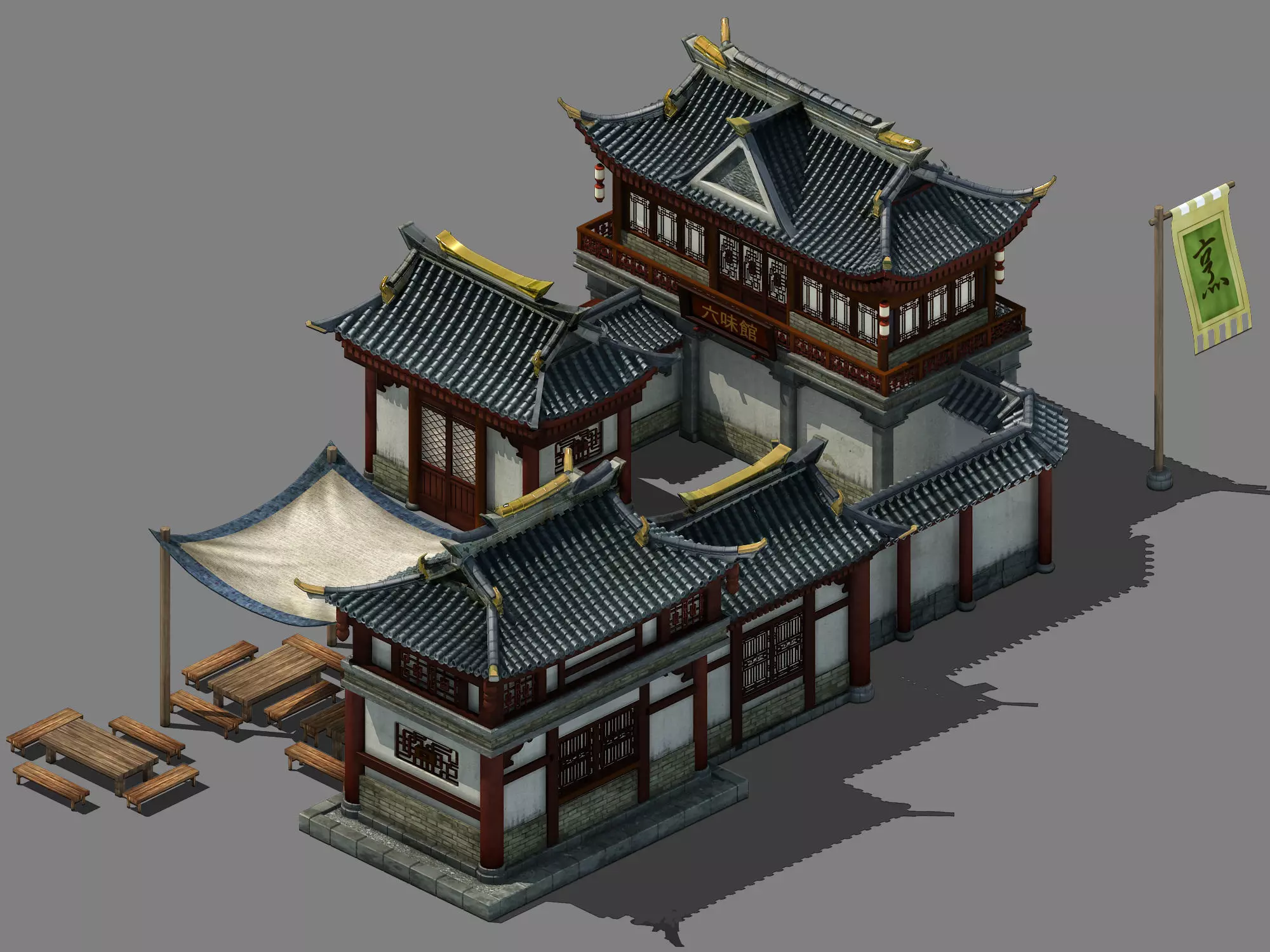 Capital city planning - large clubs 3D model_0