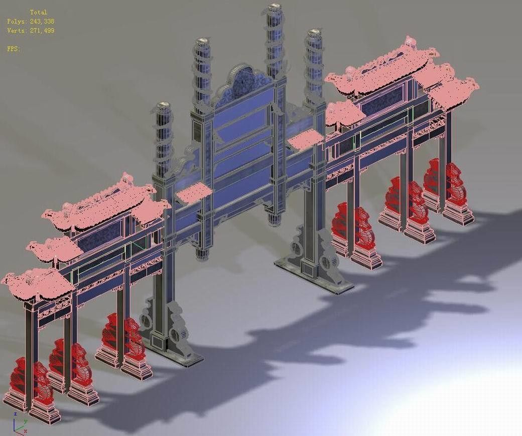 Capital city planning - arch 3D model_2