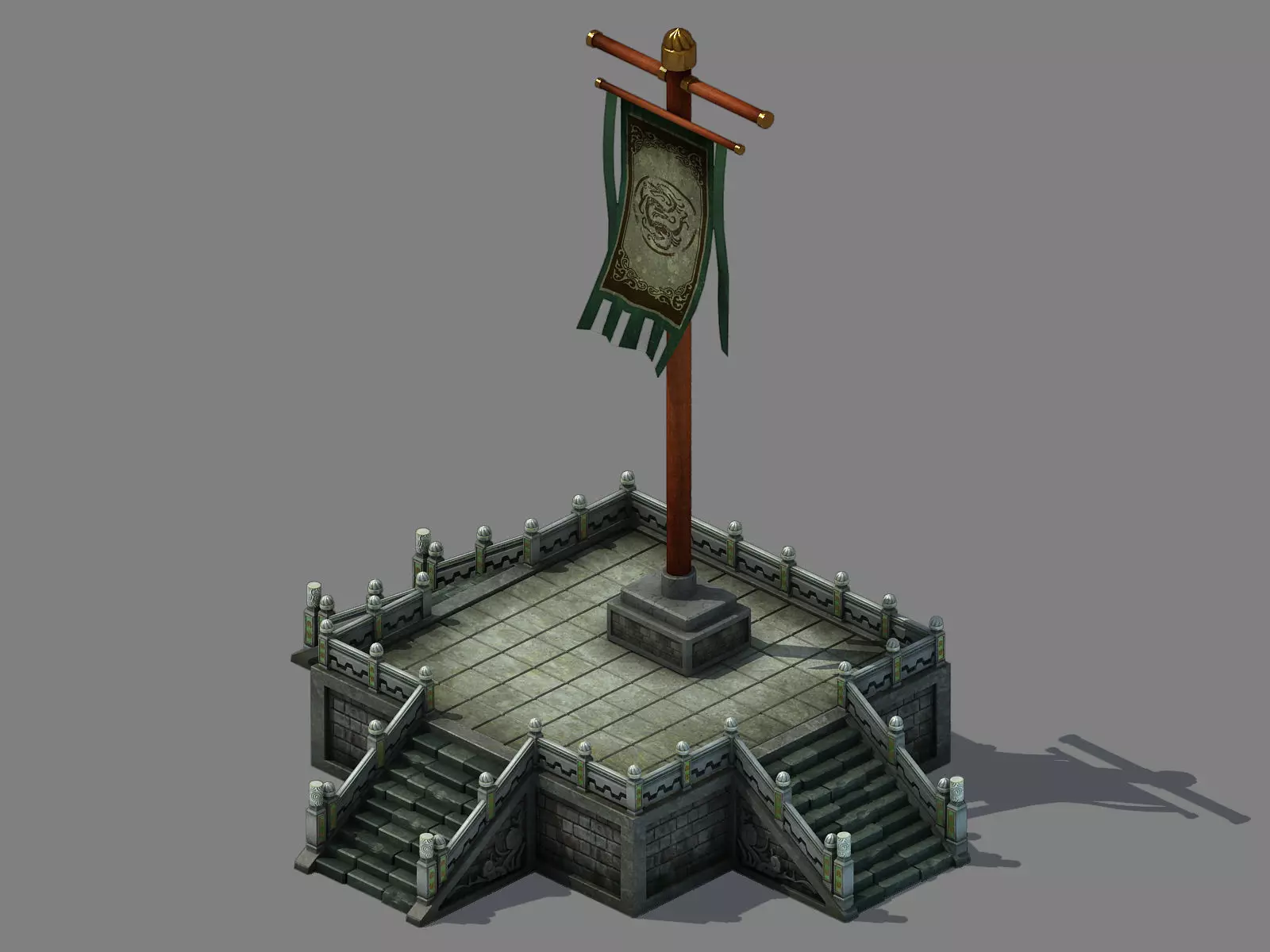 Capital city planning - flag Taiwan 3D model_0