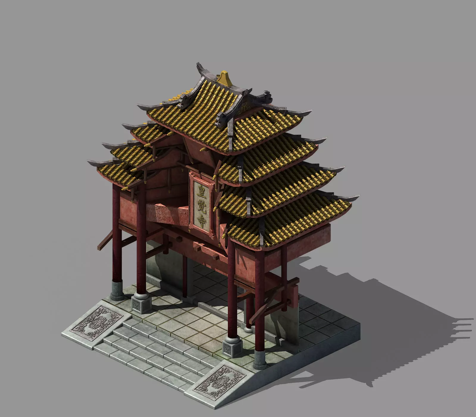 Capital city planning - temple gate 3D model_0