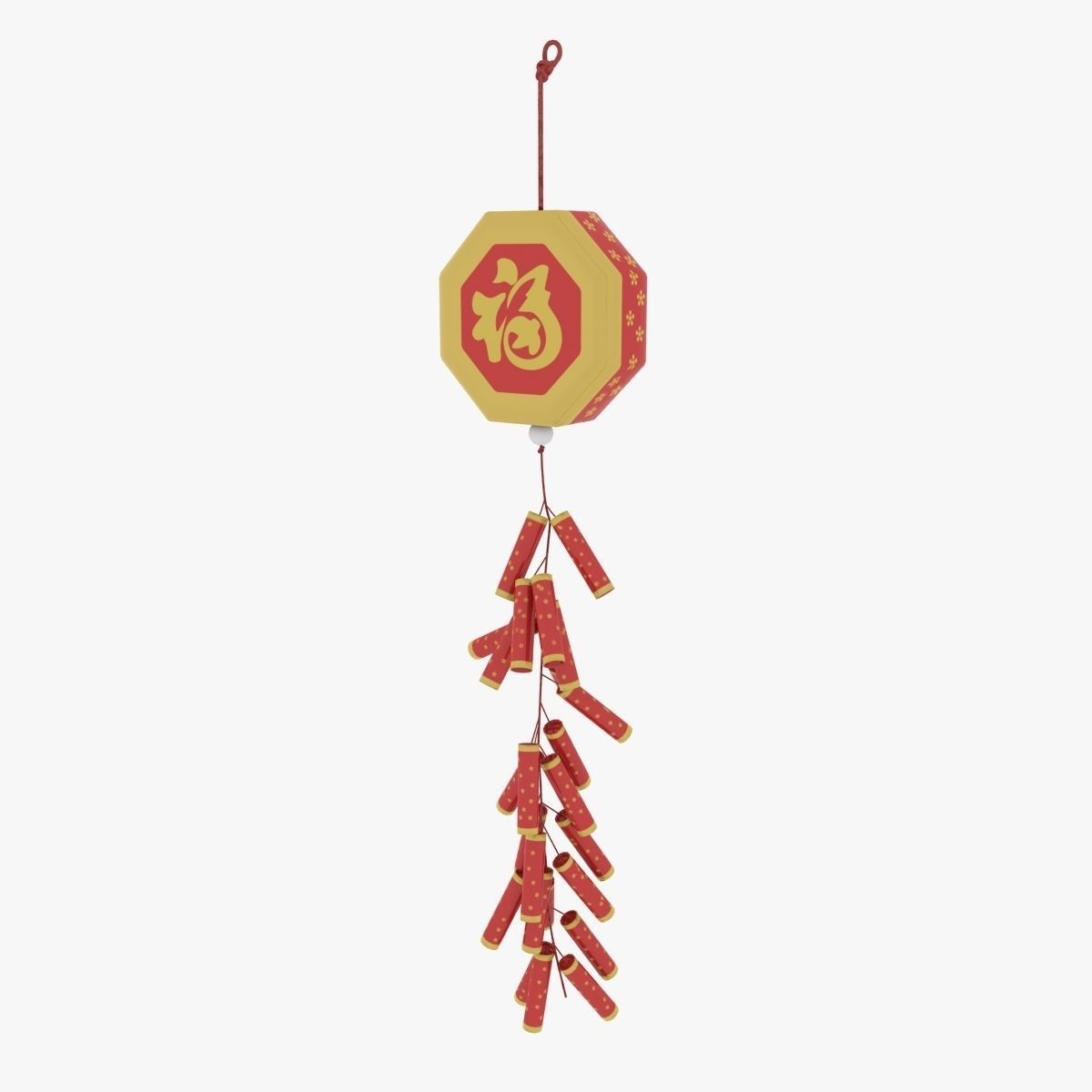 Chinese New Year Firecracker 3D model_1