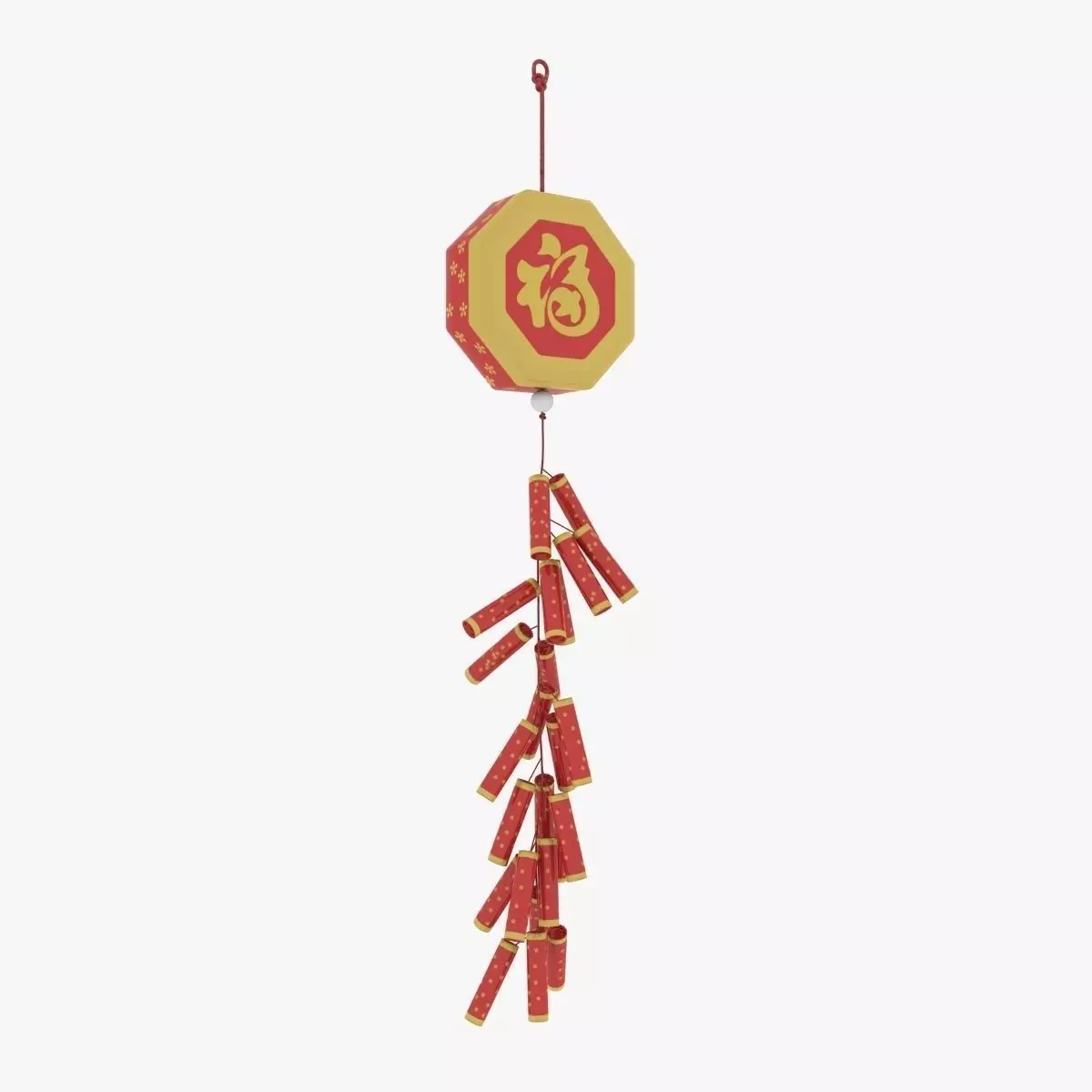 Chinese New Year Firecracker 3D model_0