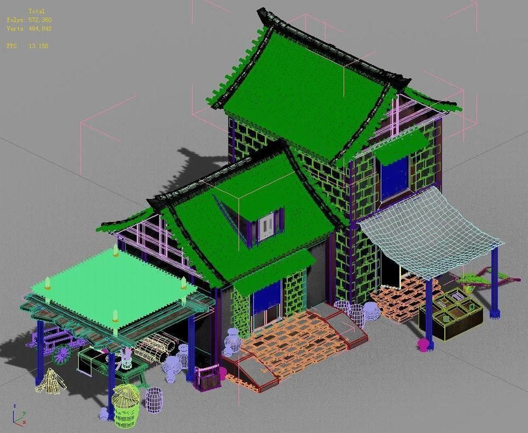 Capital city planning - small shops 02 3D model_2