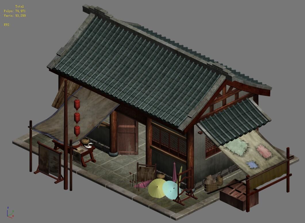 Capital city planning - small grocery store 3D model_1