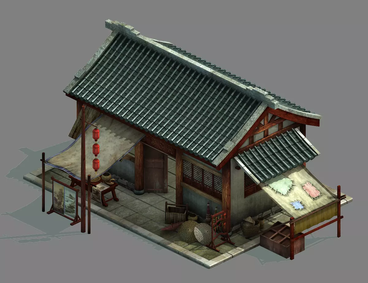 Capital city planning - small grocery store 3D model_0