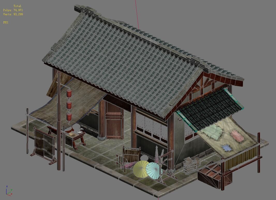 Capital city planning - small grocery store 3D model_2