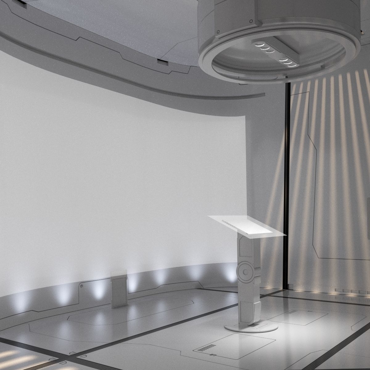 scifi corridor 3D model_2