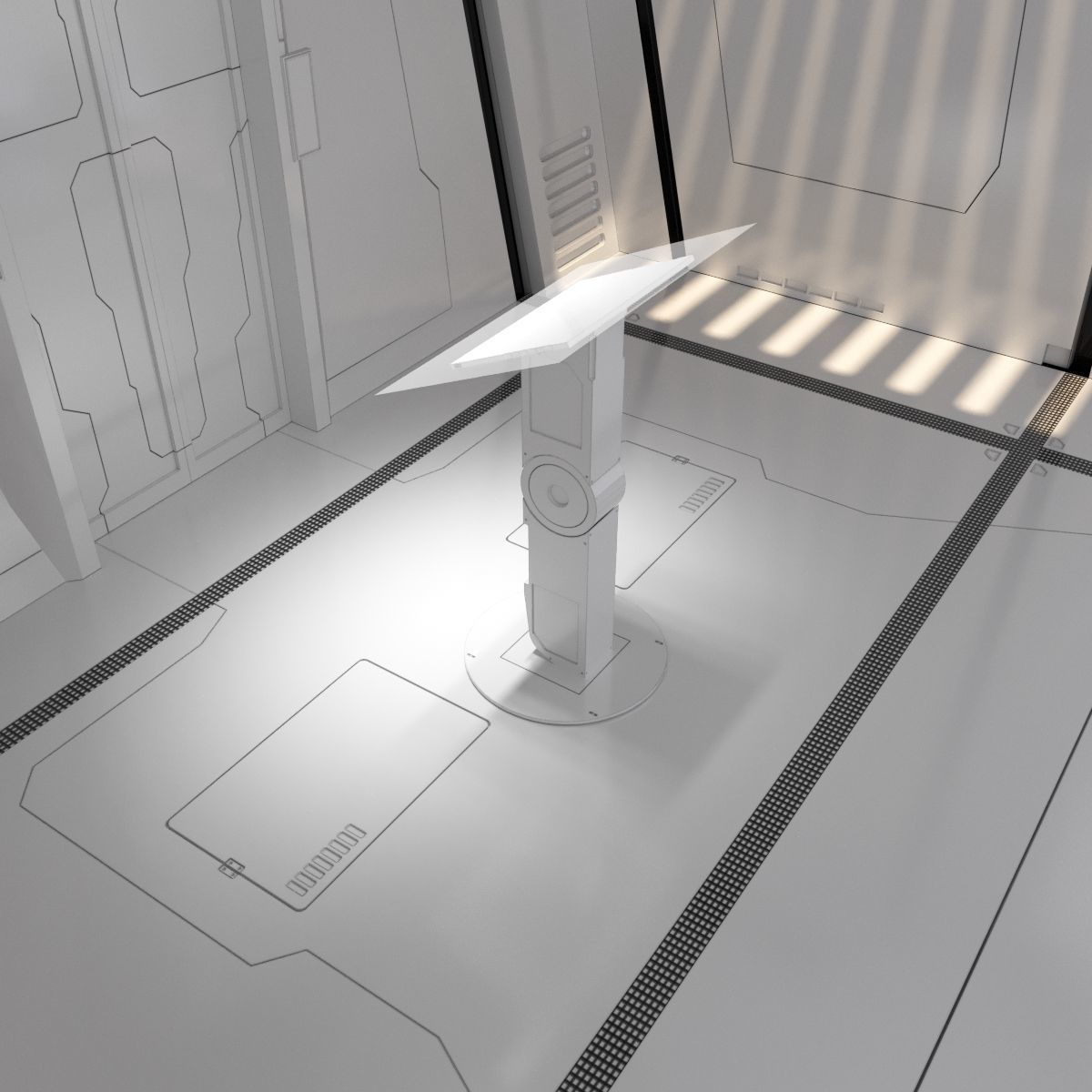 scifi corridor 3D model_3