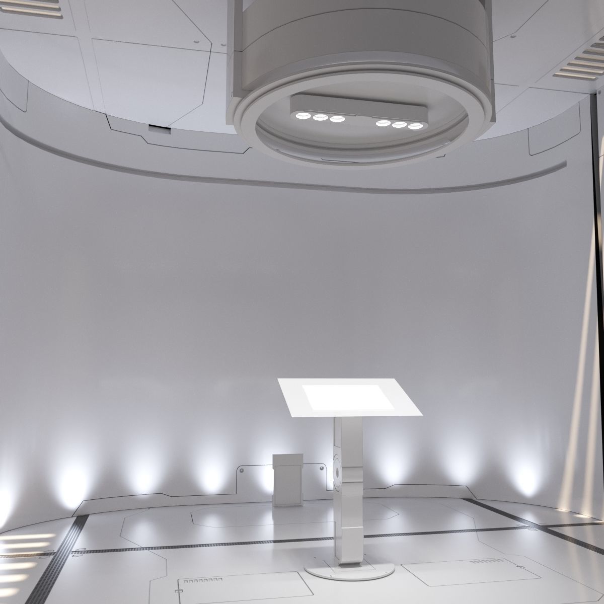 scifi corridor 3D model_4