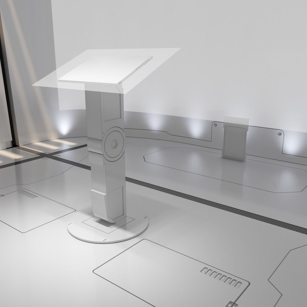 scifi corridor 3D model_5