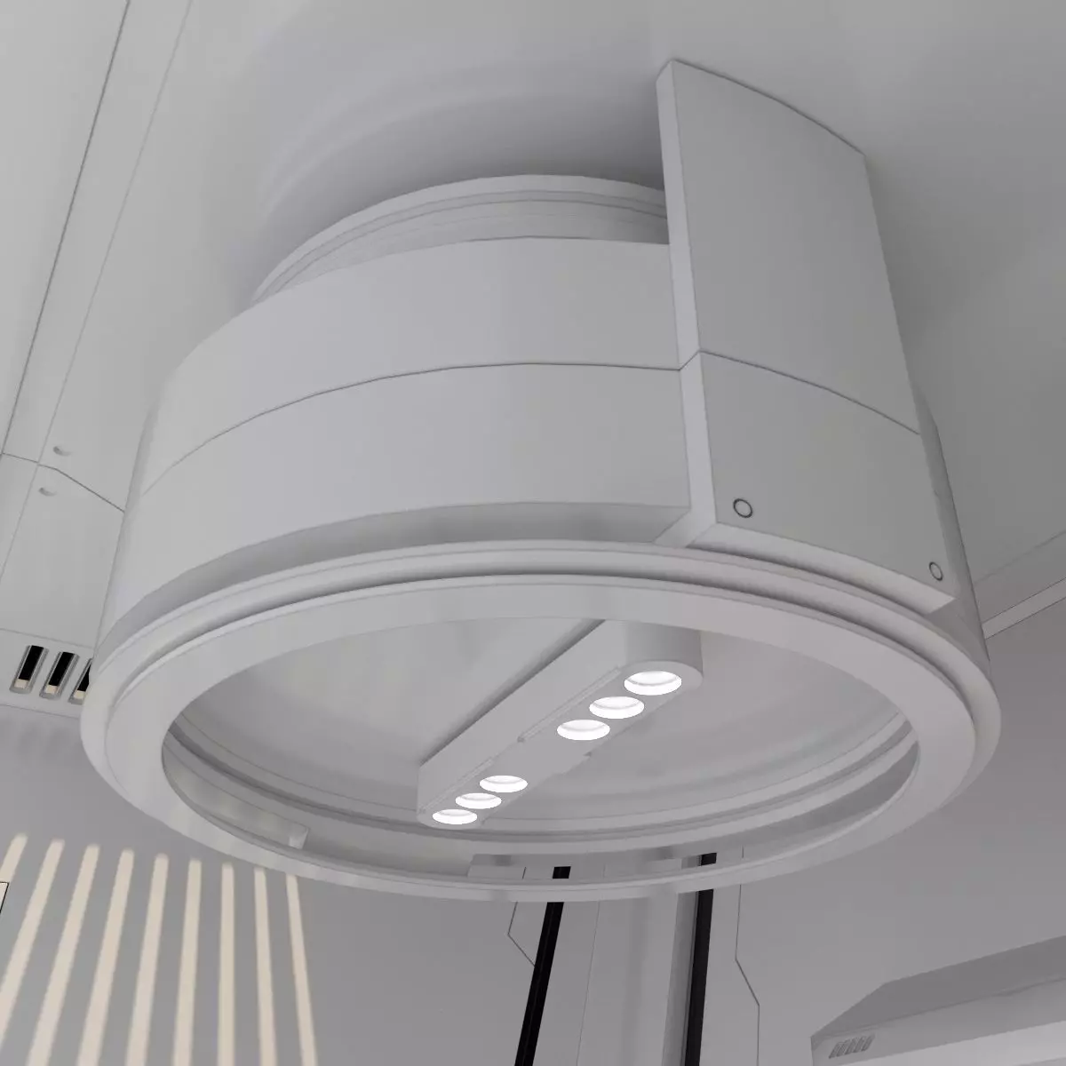 scifi corridor 3D model_0