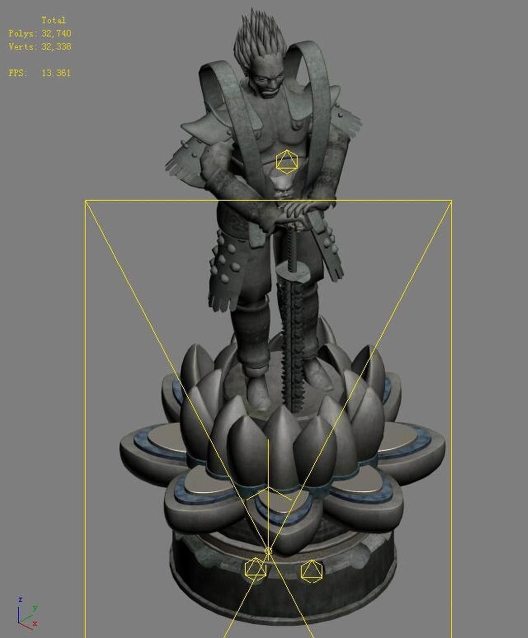 Capital city planning - warrior stone 3D model_1