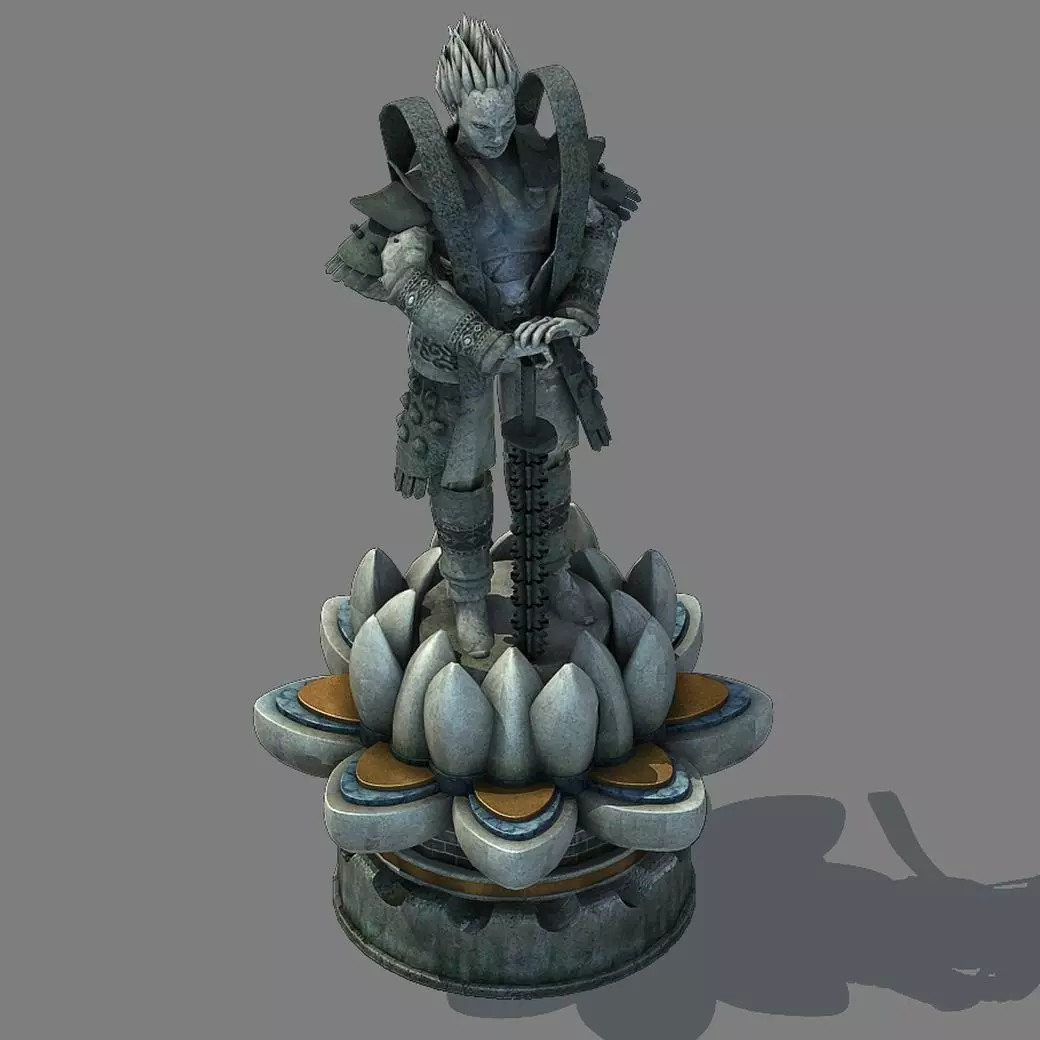 Capital city planning - warrior stone 3D model_0
