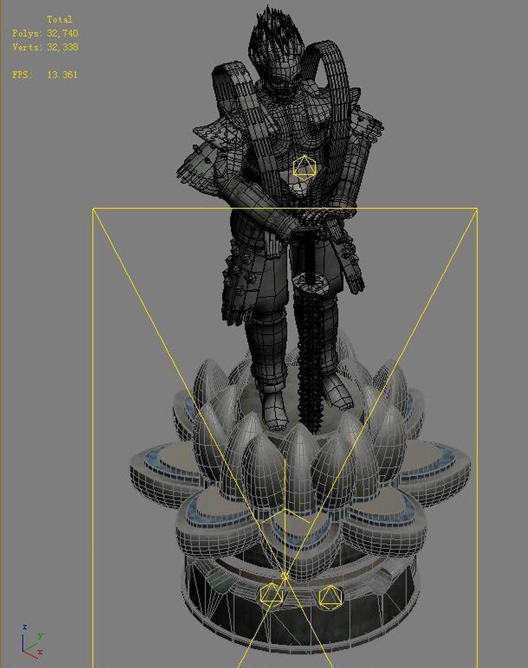 Capital city planning - warrior stone 3D model_2