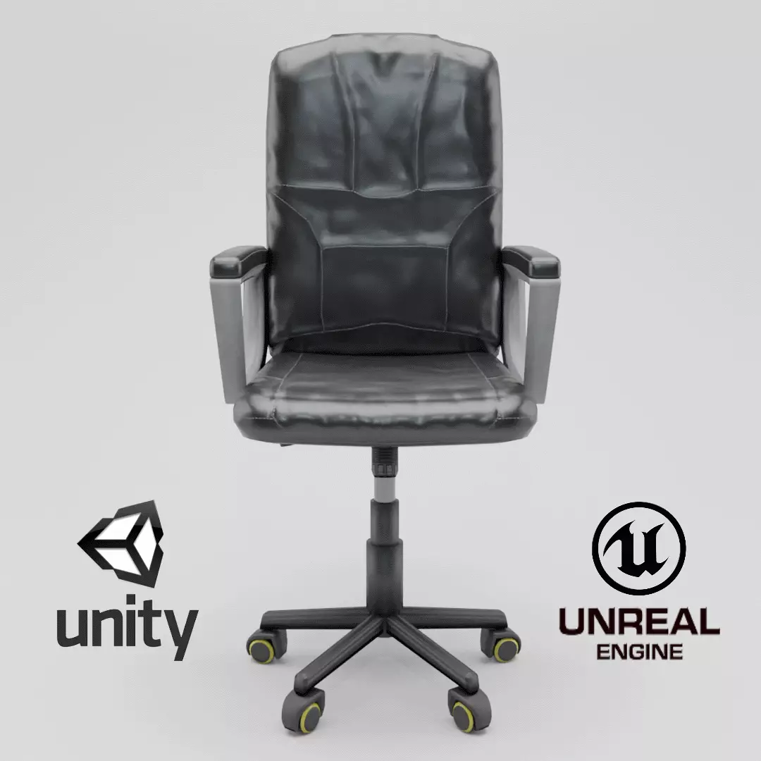 Low Poly PBR - Office Chair Black Free low-poly 3D model