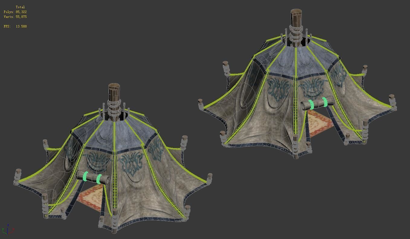 Barracks Buildings - Tents 043 3D model_2