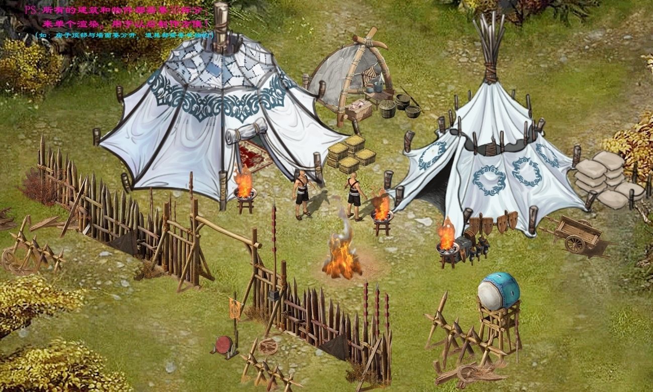 Barracks Buildings - Tents 043 3D model_1