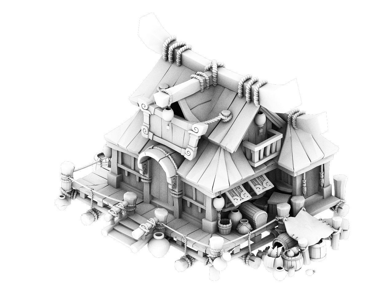 Cartoon City - pawnshop 271 3D model_1