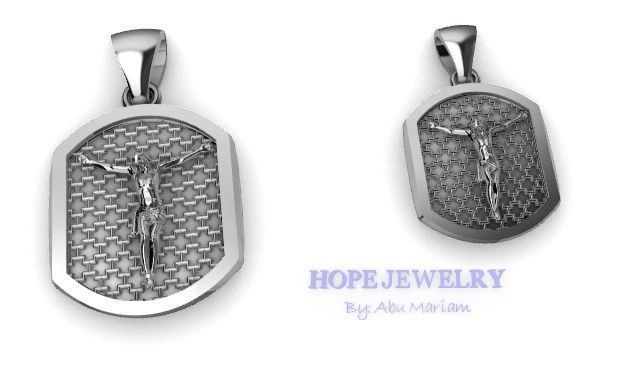 Cross pendant locket style 2 sizes 4 pcs each 3D print model_2