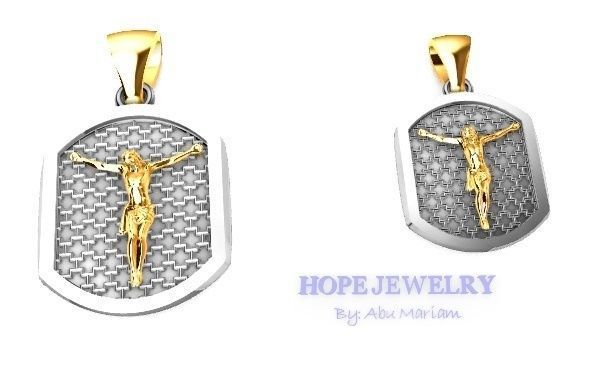 Cross pendant locket style 2 sizes 4 pcs each 3D print model_4