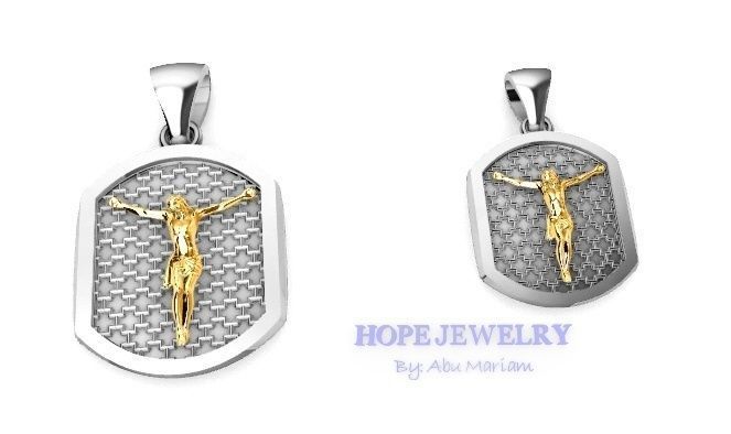 Cross pendant locket style 2 sizes 4 pcs each 3D print model_3
