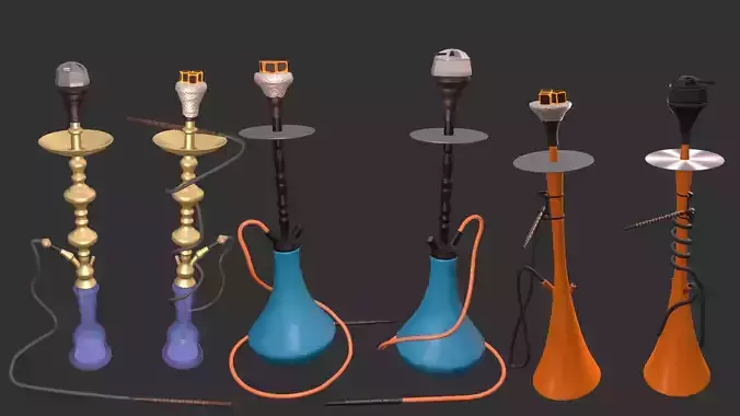 Hookah pbr pack low-poly