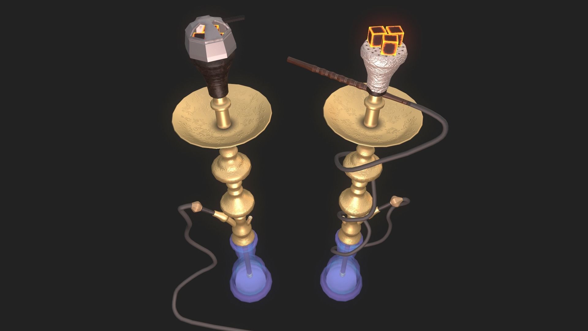 Hookah pbr pack low-poly Low-poly 3D model_4